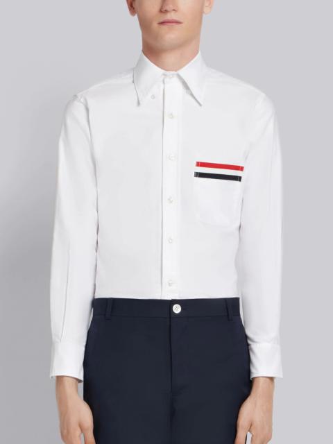 Thom Browne White Oxford Grosgrain Pocket Shirt