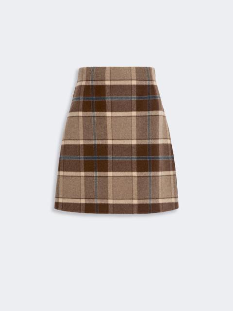 WEEKEND Max Mara PESCHE Short checked wool skirt - BROWN