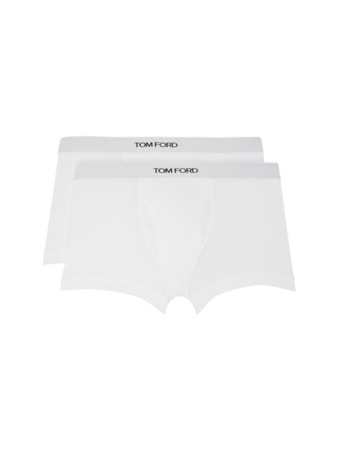 TOM FORD Two-Pack White Cotton Boxer Briefs