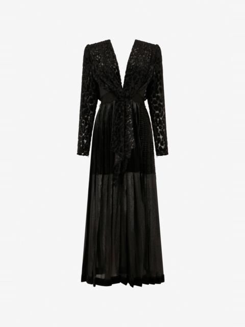 Roberto Cavalli Black Velvet Devore Midi Dress