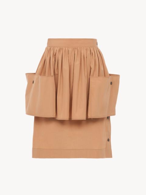 Chloé LAYERED KNEE-LENGTH SKIRT IN COTTON POPLIN