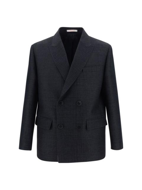 double-breasted wool blazer