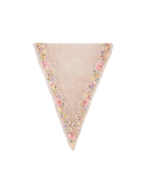 Faliero Sarti floral-embroidered frayed scarf