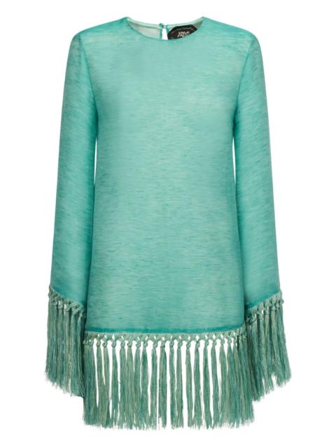 Taller Marmo Claudia fringe-trim mini dress