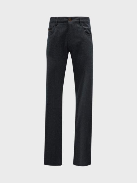 Canali Men's Slim Flannel 5-Pocket Pants