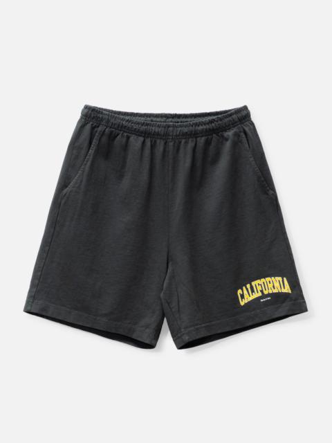 Sporty & Rich CALIFORNIA GYM SHORTS FADED BLACK/GOLD