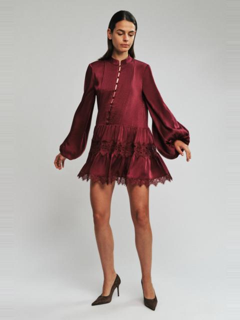 BARDOT Antonia Lace Trim Mini Dress In Mulberry