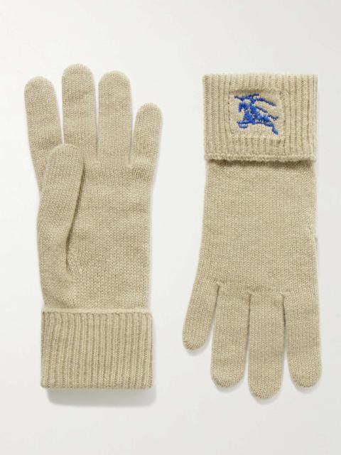 Burberry Logo-Embroidered Cashmere-Blend Gloves
