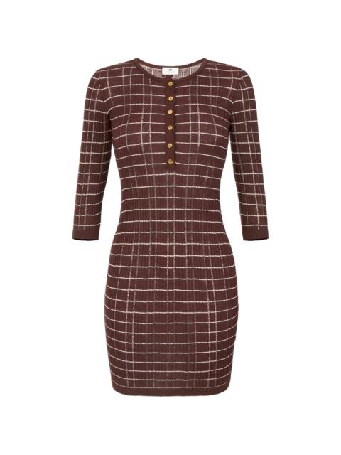 ELISABETTA FRANCHI striped button mini dress