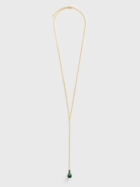 TOTEME Jade drop necklace dark green/gold
