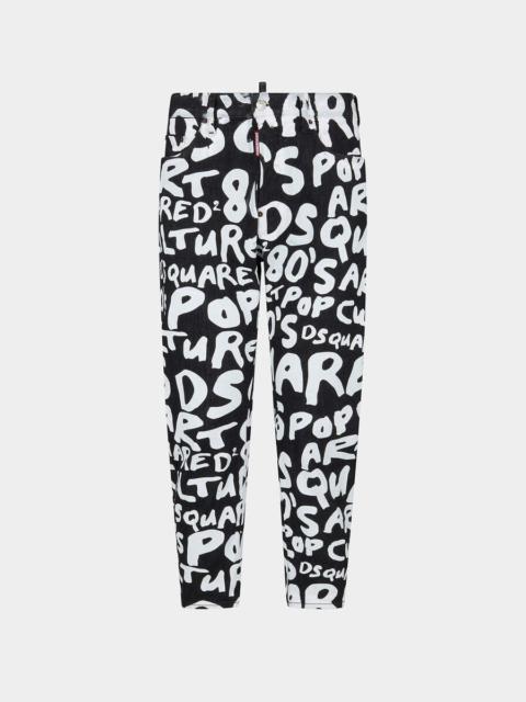 DSQUARED2 BLACK SPROUT FACTORY WASH BRO JEANS