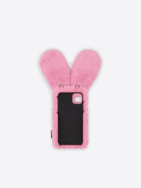 BALENCIAGA Women's Fluffy Bunny Phone Case in Pink