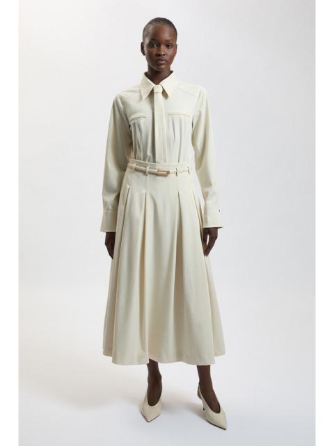KAREN MILLEN Tailored Belted Full Midi Skirt