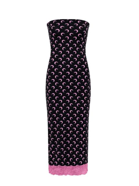 Marine Serre Recycled Moon Jersey Bustier Dress