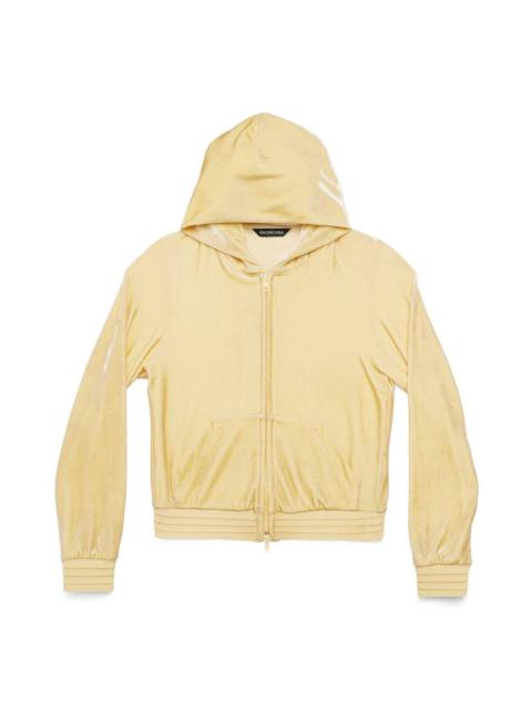 Women's Bb Paris Strass Zip-up Hoodie Fitted in Cream