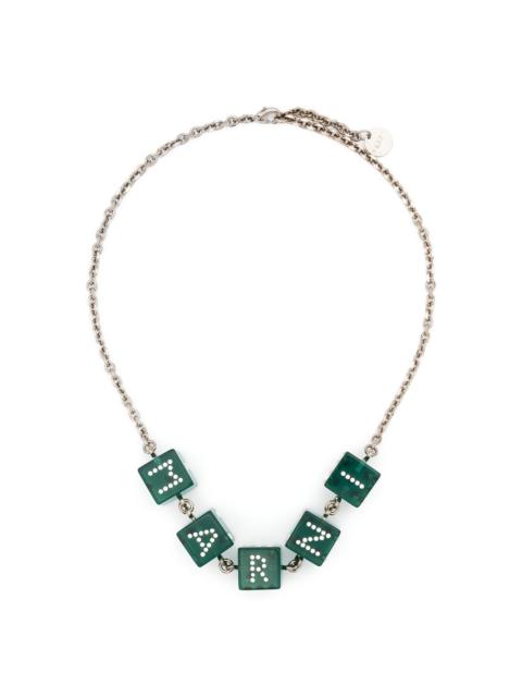 logo-embellished necklace