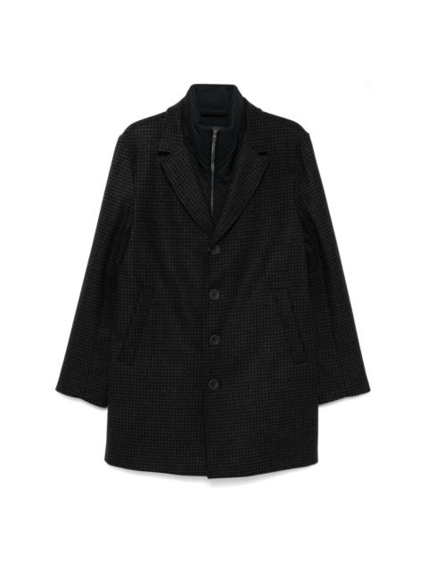 houndstooth layered single-breasted coat