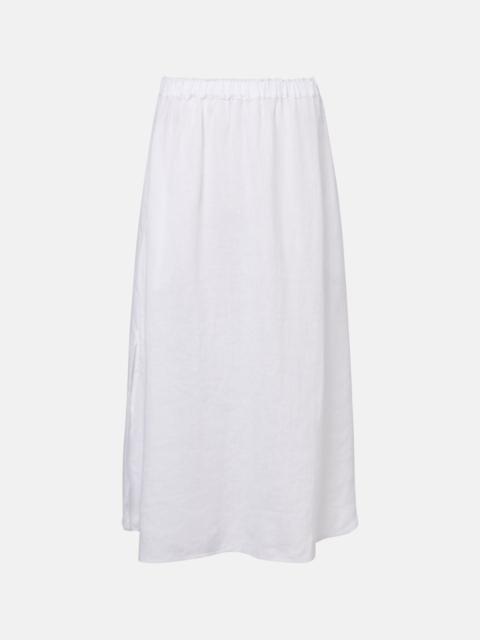 velvet Virginia linen midi skirt