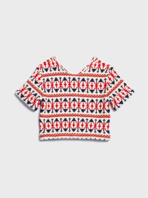 CELINE cropped sweater IN FAIR ISLE WOOL AND CASHMERE