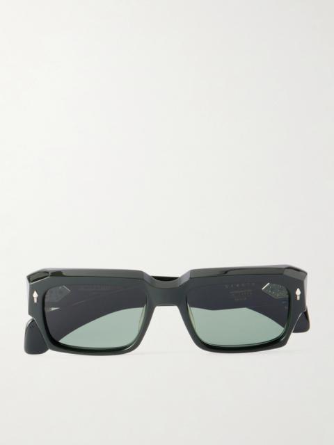 JACQUES MARIE MAGE Dakota Rectangular-Frame Acetate Sunglasses