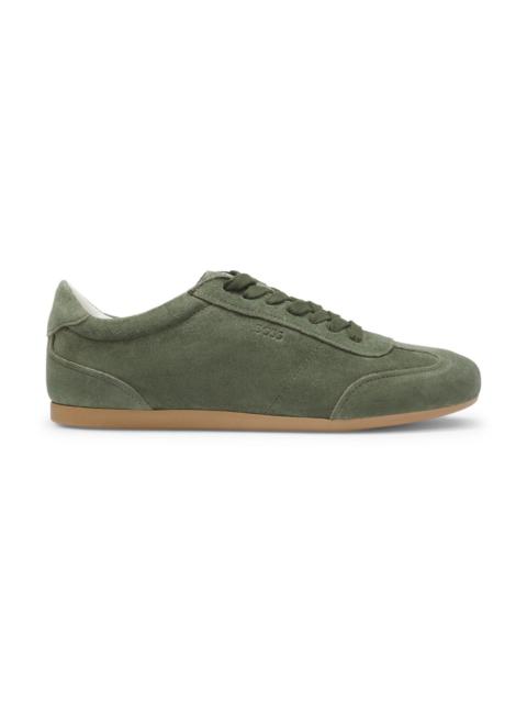 BOSS SUEDE SNEAKERS WITH LOGO DETAILS
