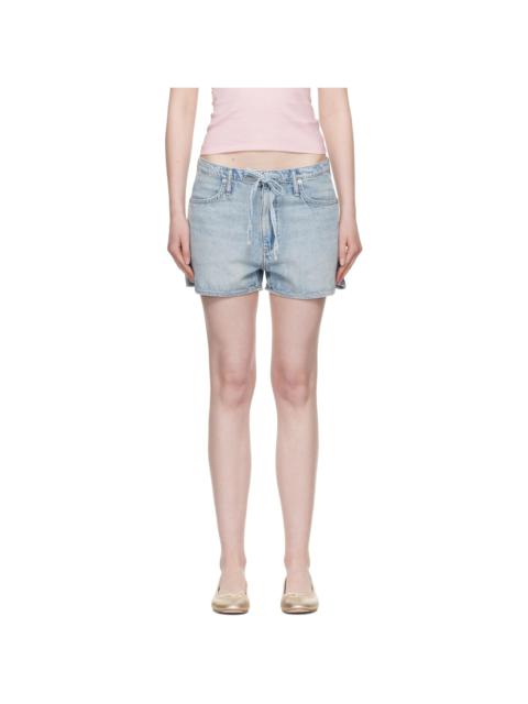 rag & bone Blue Ultra Featherweight Nolan Drawstring Denim Shorts