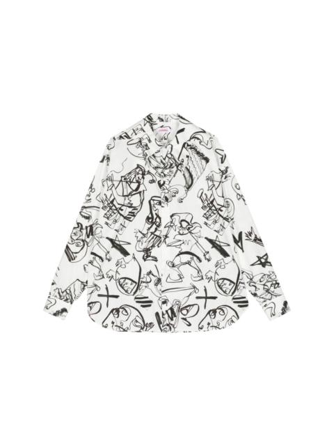 CHARLES JEFFREY LOVERBOY sketch-print organic cotton shirt