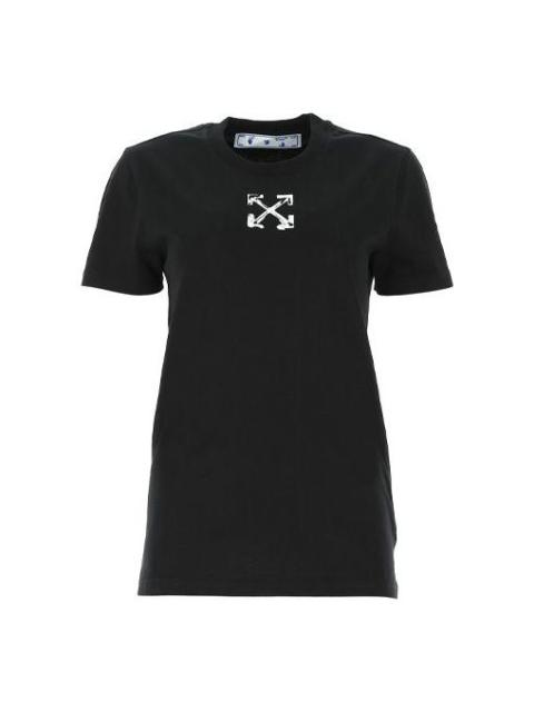 Off-White (WMNS) Off-White Printing Short Sleeve Black OWAA049S20JER0091001