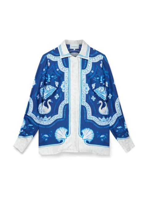 CASABLANCA Plat A Dessert Bleu Twill Shirt
