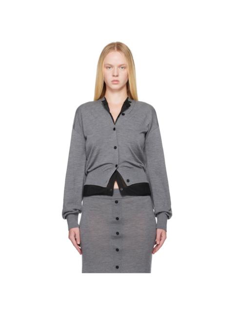 Gray Knit Bascule Cardigan