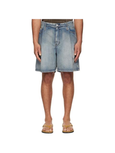 Wooyoungmi Blue One Tuck Denim Shorts