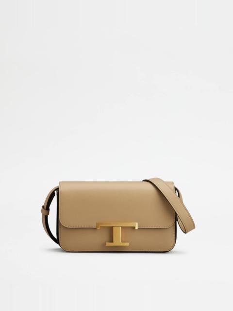 Tod's T TIMELESS CROSSBODY BAG IN LEATHER MICRO - BEIGE