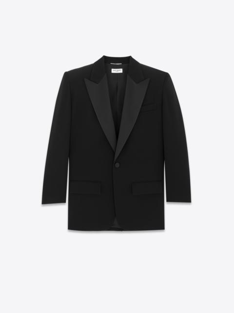 oversized tuxedo jacket in grain de poudre