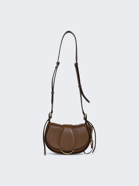Chloé Small Ride Crossbody Bag In Soft Leather Dark Khaki