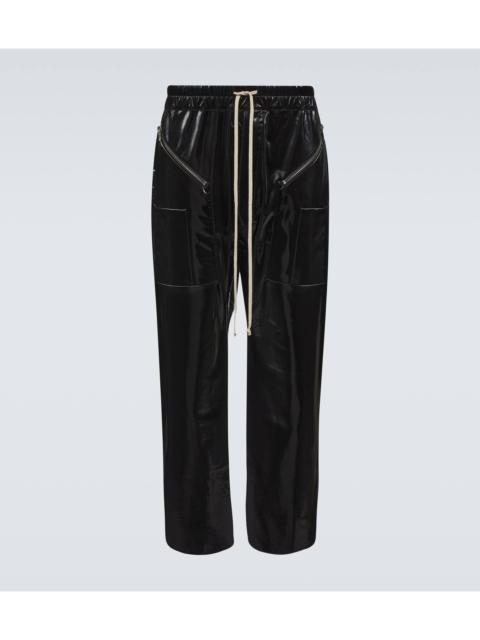 Rick Owens DRKSHDW glossy-finish drop-crotch trousers
