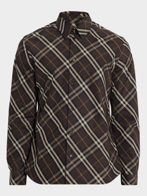 Burberry Men's Robert Relaxed Fit Check Cotton Flannel Shirt