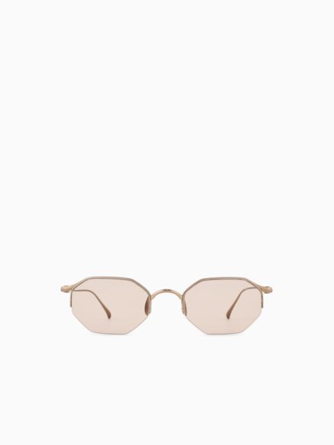 GIORGIO ARMANI MEN’S HEXAGONAL-SHAPED SUNGLASSES