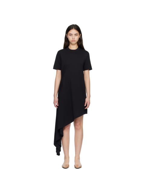 Loulou de Saison Black IGARI Asymmetric T-shirt Midi Dress
