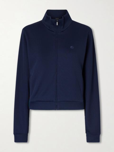 GUCCI Webbing-trimmed Ribbed Zip-up Jacket