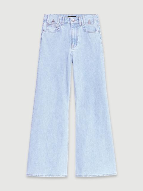 Faded wide-leg jeans