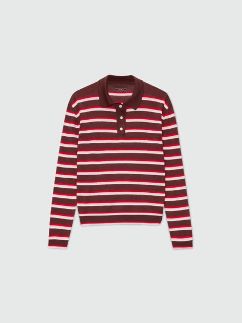 MSGM Horizontal striped knit polo.