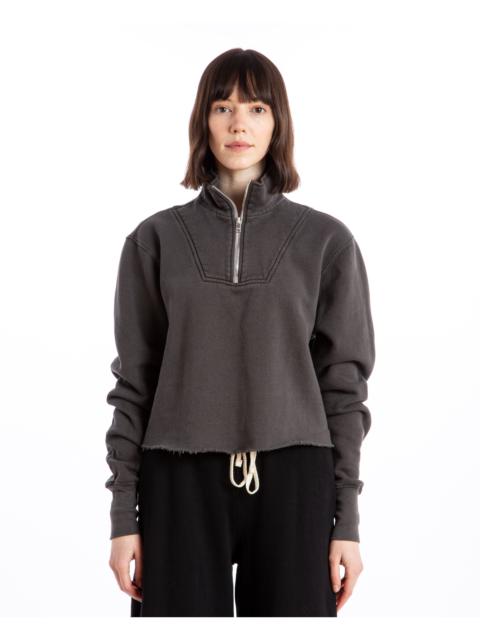 LES TIEN Haley Crop Half-Zip Pullover