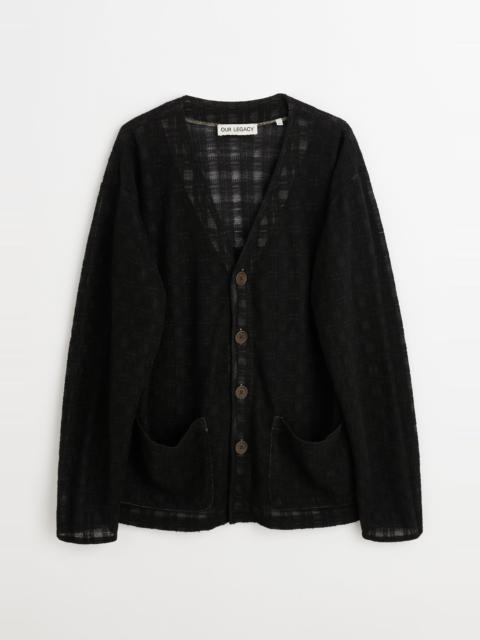 Our Legacy Cardigan Black Mohair | REVERSIBLE