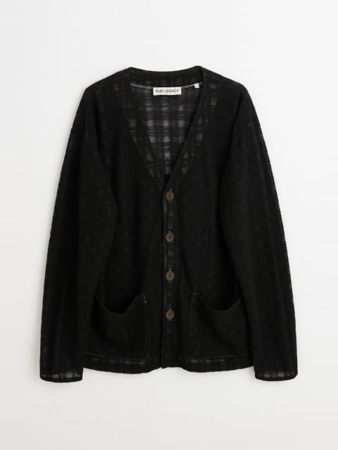 Our Legacy Cardigan Black Disintegration Check
