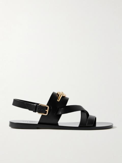 Valentino Vlogo Embellished Leather Sandals