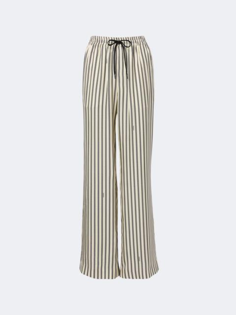 VERSACE Striped silk wide-leg pants