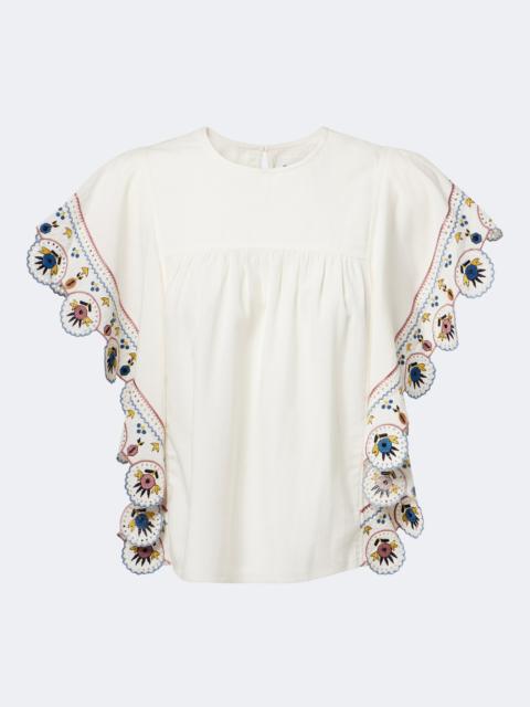 Isabel Marant Étoile Marlie embroidered ruffled blouse