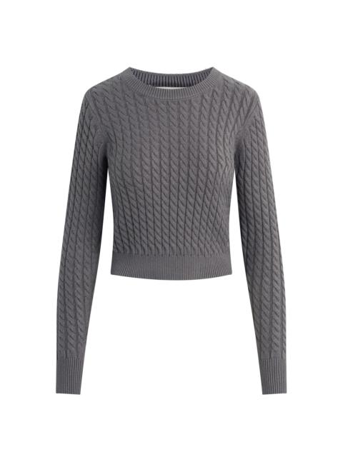 Favorite Daughter Women's Feel Good Cable-Knit Sweater - Grey Shadow