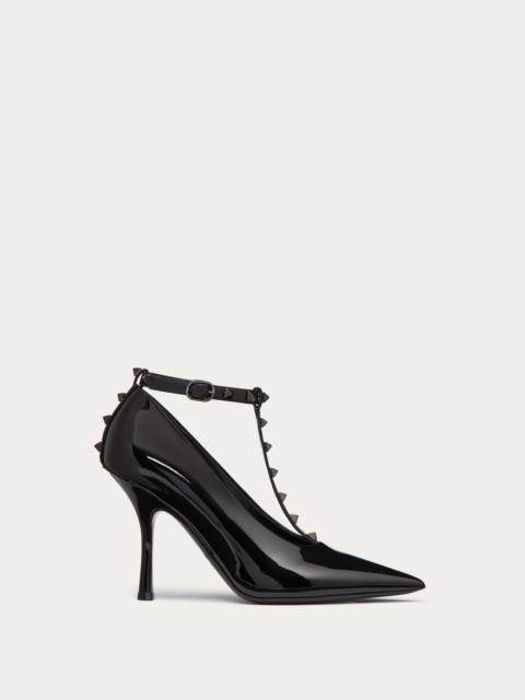 ROCKSTUD PATENT LEATHER PUMP WITH MATCHING STUDS 100MM