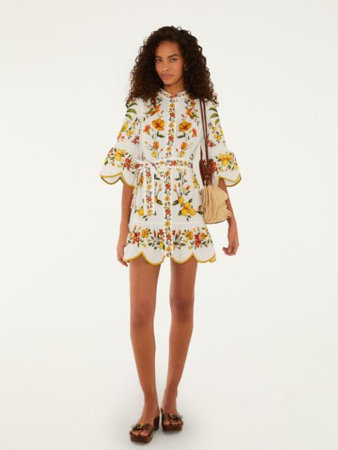 FARM RIO Lemon Bouquet Off-White Mini Dress